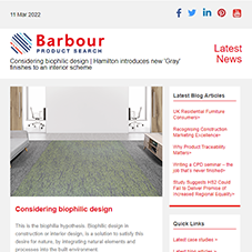 Considering biophilic design | Hamilton introduces new 'Gray' finishes to an interior scheme